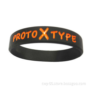 Debossed Silicone Bracelet with Filling Colors